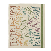 Load image into Gallery viewer, Rescue Hand Lettering — Velveteen Plush Blanket (Natural & Rainbow)