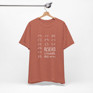 Rescued is My Favorite Breed — Line Drawing Tee
