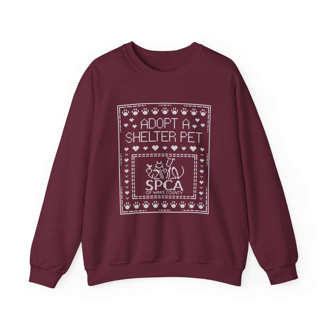 SPCA Cross Stitch Style Crewneck Sweatshirt