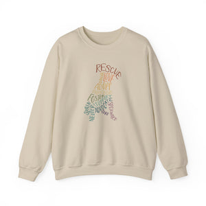 Rescue Dog Hand Lettered Crewneck Sweatshirt