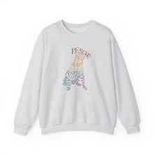 Load image into Gallery viewer, Rescue Dog Hand Lettered Crewneck Sweatshirt
