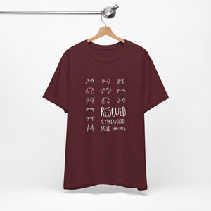 Rescued is My Favorite Breed — Line Drawing Tee