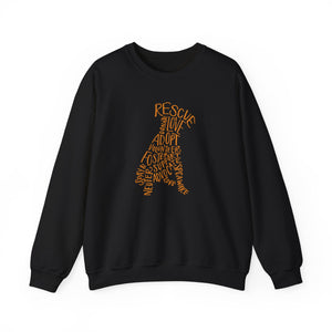 Rescue Dog Hand Lettered Crewneck Sweatshirt