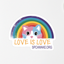 Load image into Gallery viewer, Love is Love (Cat) Pride Decal
