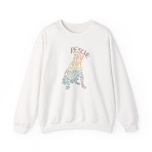 Rescue Dog Hand Lettered Crewneck Sweatshirt