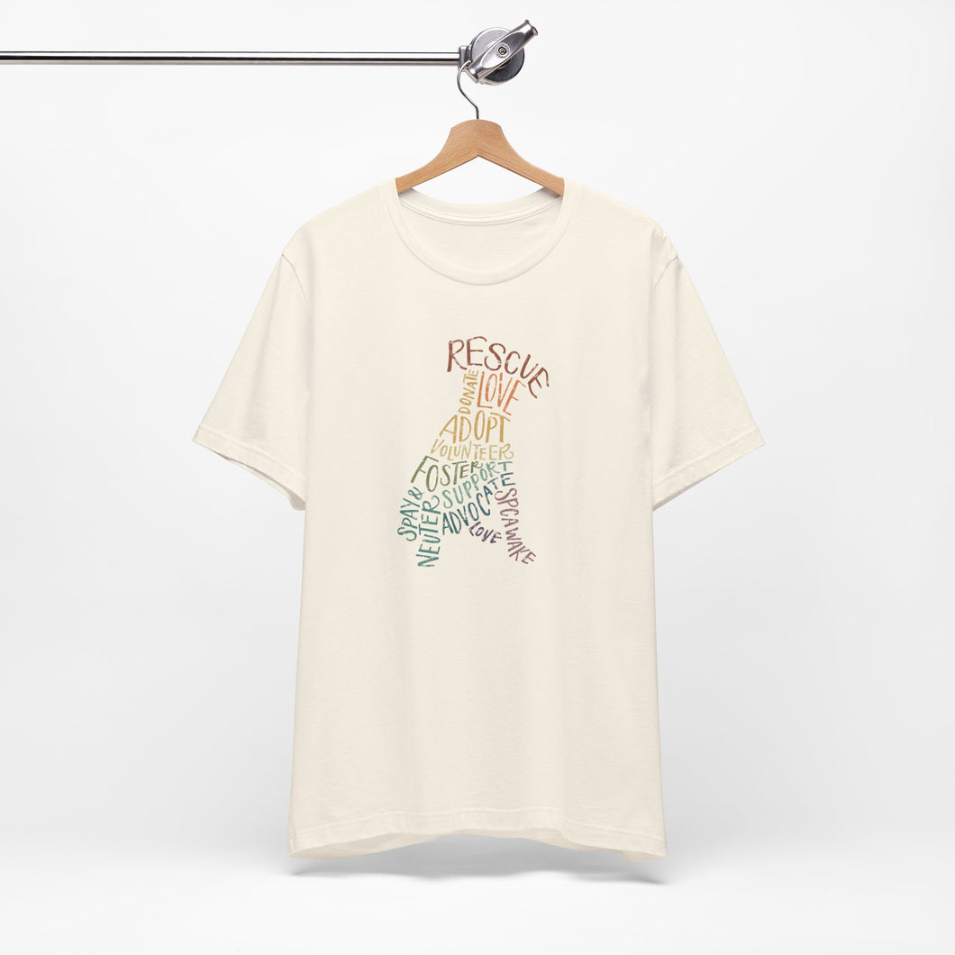 Rescue Dog Hand Lettered Tee