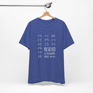 Rescued is My Favorite Breed — Line Drawing Tee