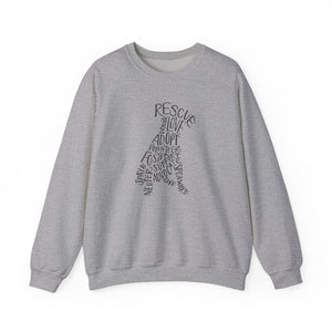 Rescue Dog Hand Lettered Crewneck Sweatshirt