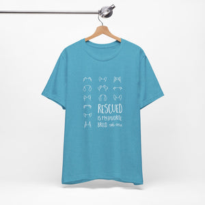 Rescued is My Favorite Breed — Line Drawing Tee