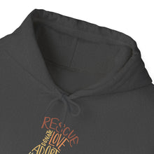 Load image into Gallery viewer, Rescue Dog Hand Lettered Hoodie
