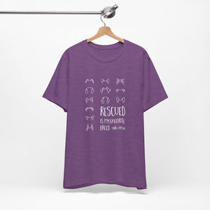Rescued is My Favorite Breed — Line Drawing Tee