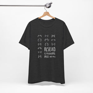 Rescued is My Favorite Breed — Line Drawing Tee
