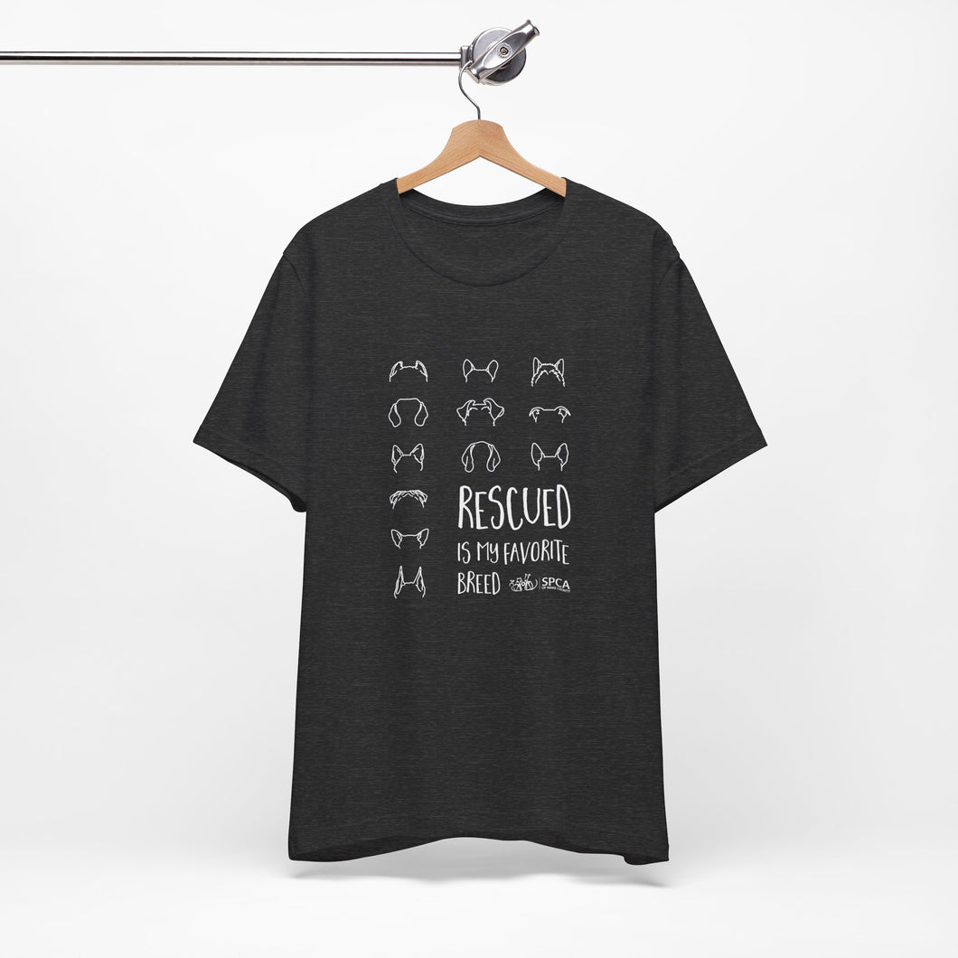 Rescued is My Favorite Breed — Line Drawing Tee