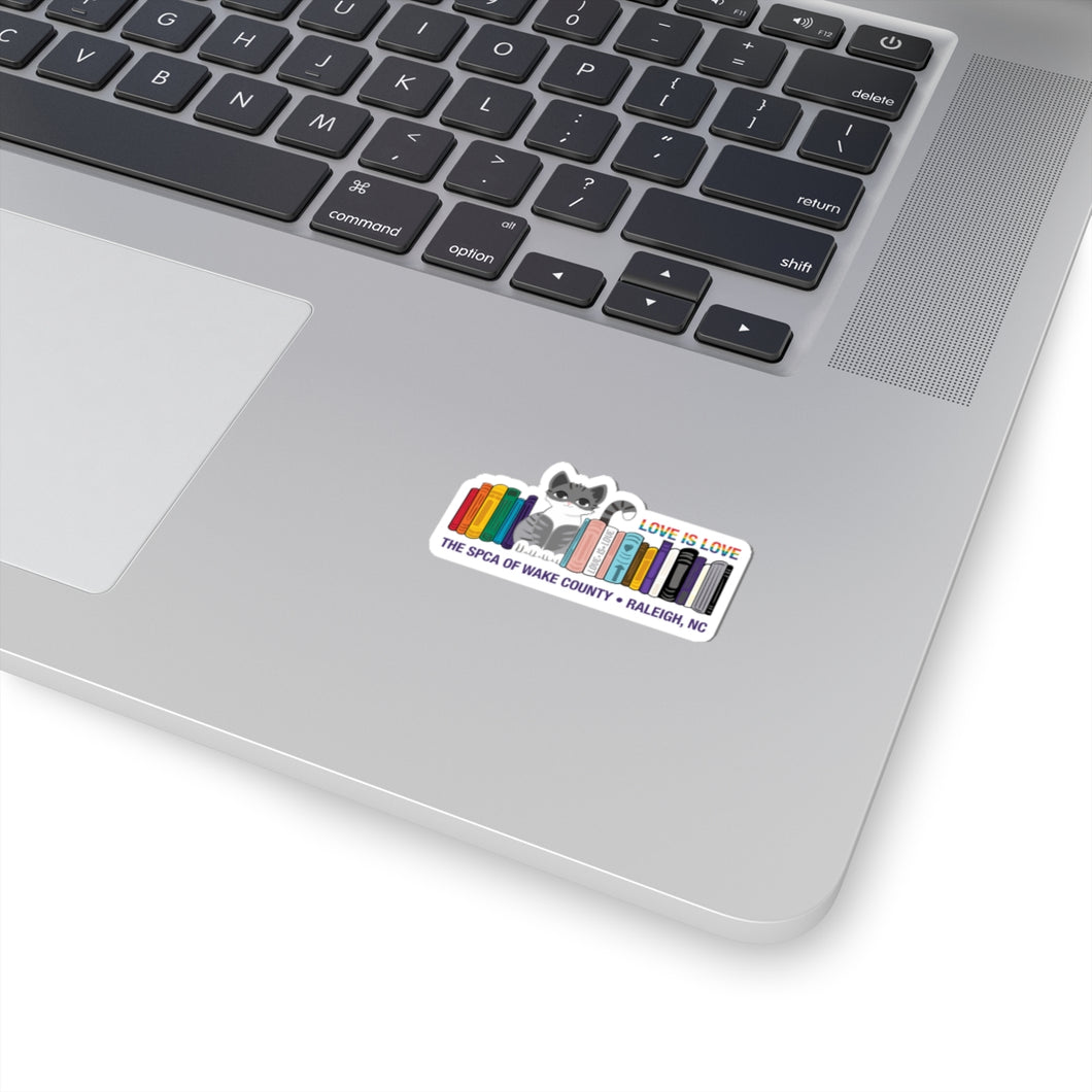 Pride Cat Bookshelf Sticker