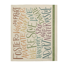 Load image into Gallery viewer, Rescue Hand Lettering — Velveteen Plush Blanket (Natural &amp; Rainbow)
