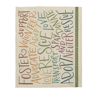 Rescue Hand Lettering — Velveteen Plush Blanket (Natural & Rainbow)