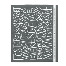 Load image into Gallery viewer, Rescue Hand Lettering — Velveteen Plush Blanket (Gray)
