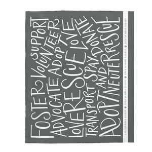 Rescue Hand Lettering — Velveteen Plush Blanket (Gray)