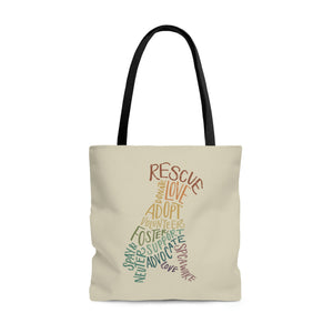 Rescue Dog Hand Lettered Tote