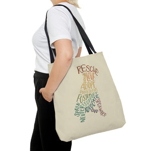 Rescue Dog Hand Lettered Tote